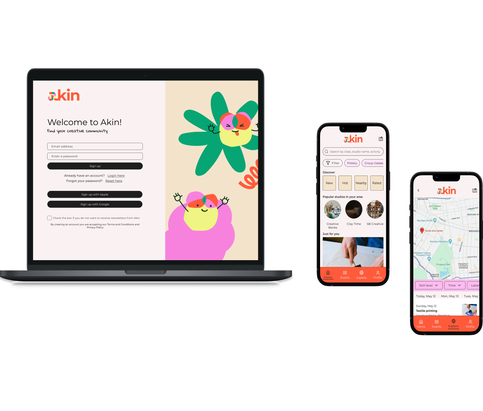 Akin project mockups