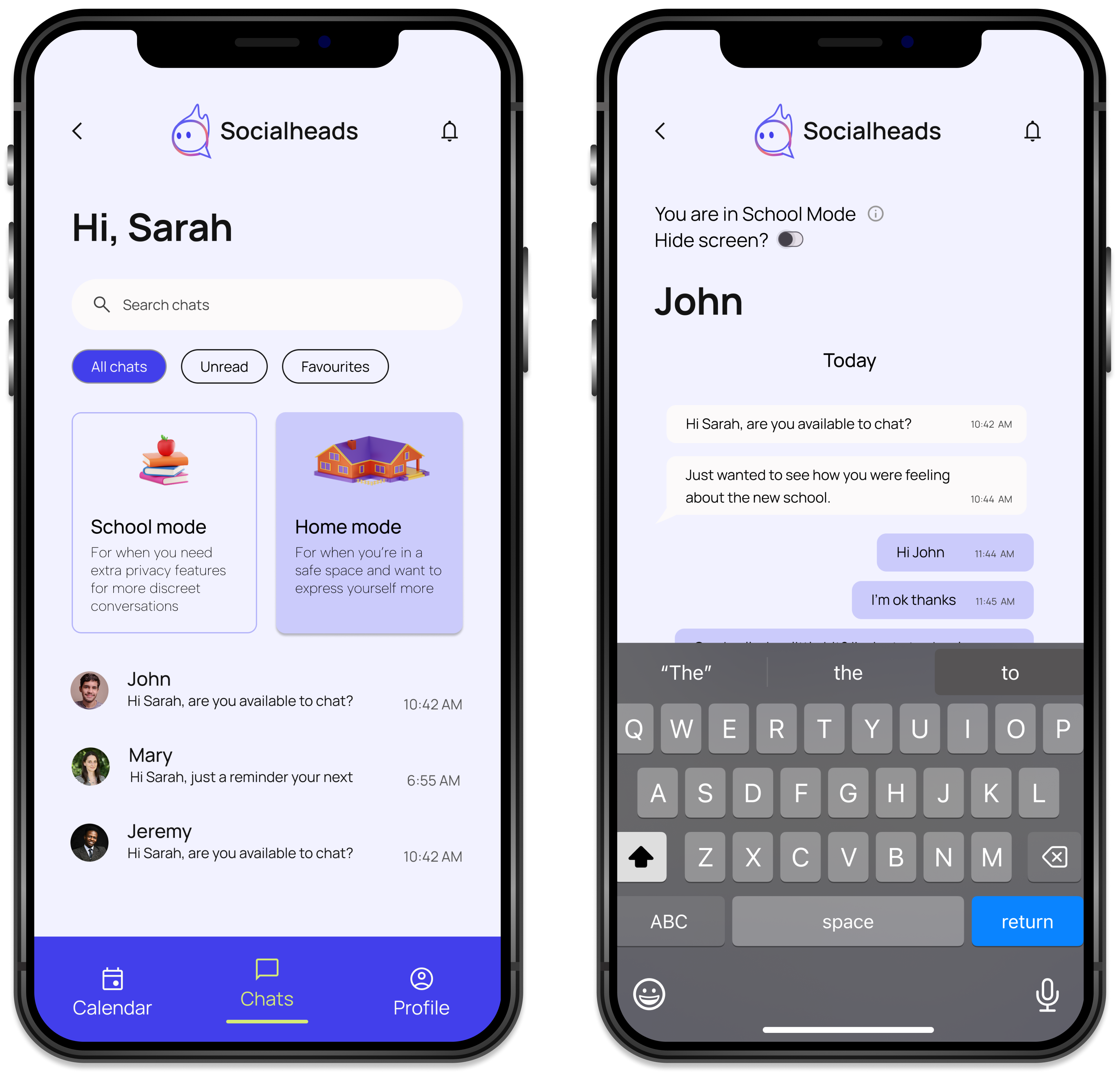Socialheads screens